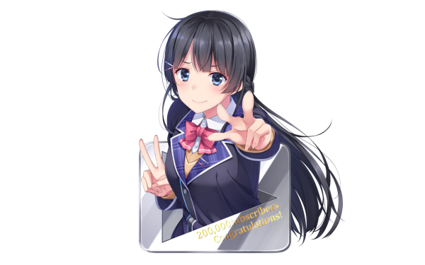 Anime Virtual Youtuber Tsukino Mito Black Hair School Uniform HD Wallpaper | Background Image