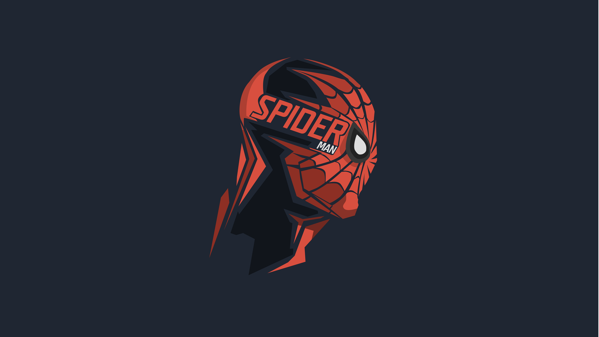 Comic-style Spider-Man head illustration with SPIDER text on mask, rendered in 8K Ultra HD for a PC desktop wallpaper and background.