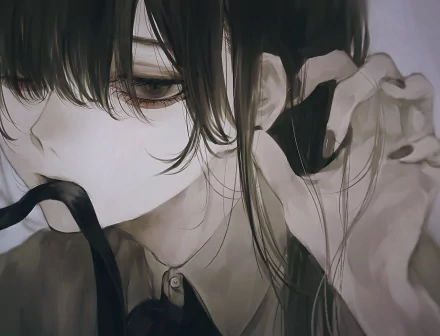 black eyes black hair long hair Anime Original HD Desktop Wallpaper | Background Image