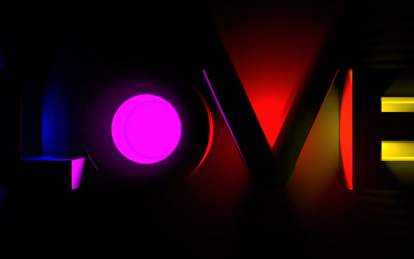 Artistic Neon Colorful Love HD Wallpaper | Background Image