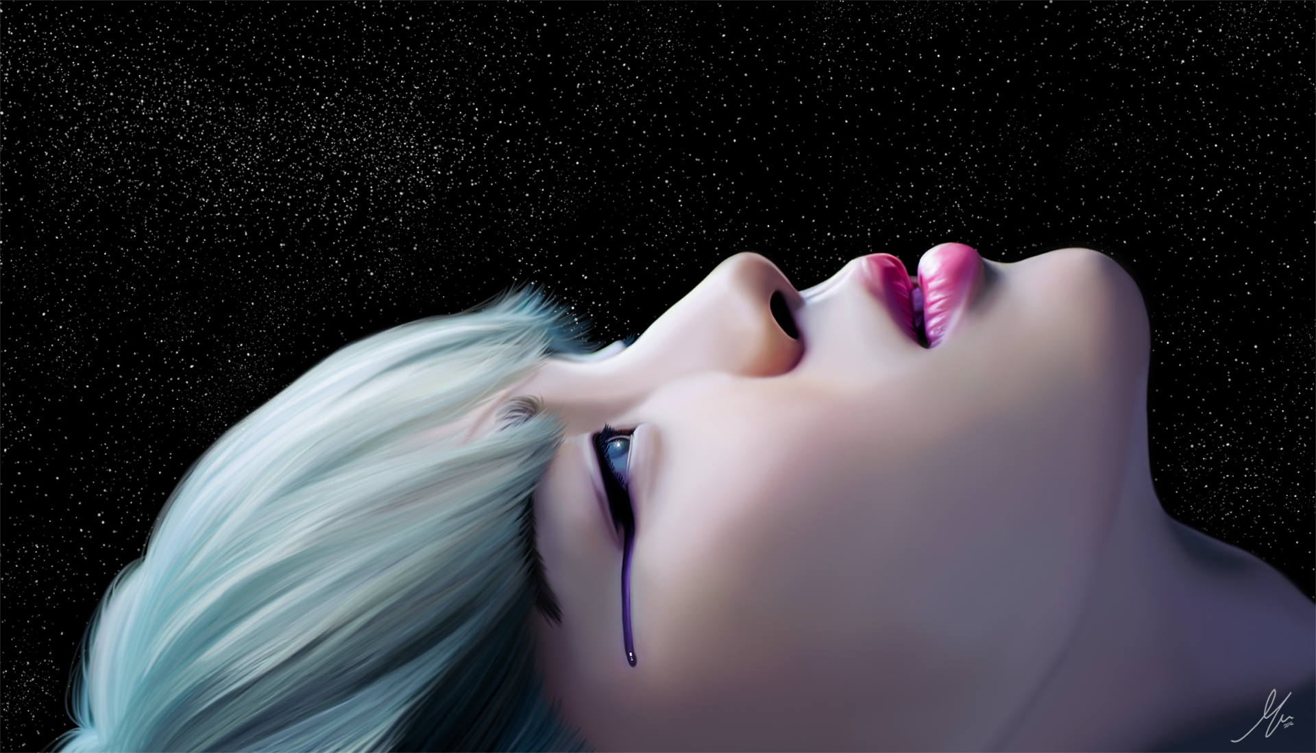 Download White Hair Tears Asian Fantasy Woman Fantasy Girl HD Wallpaper by Gabriela Giménez
