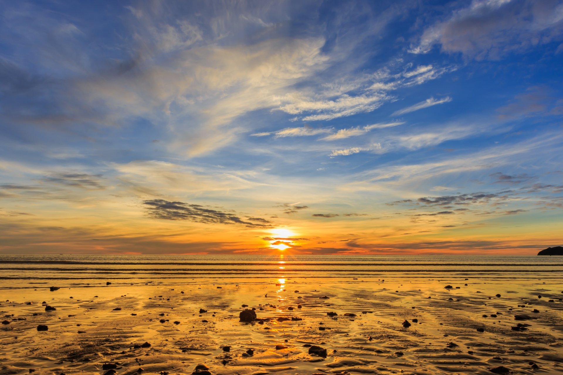 Download Sky Sunset Horizon Nature Ocean 4k Ultra HD Wallpaper