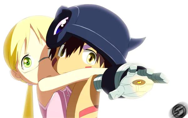 HD anime wallpaper featuring Reg and Riko from Made in Abyss with vibrant colors and dynamic poses, capturing the adventurous spirit of the series.