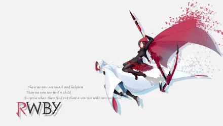 4K Ultra HD PC wallpaper featuring Ruby Rose and Summer Rose from RWBY in dynamic action poses with vibrant red and white color accents.