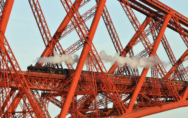 Scotland Edinburgh Forth Bridge smoke bridge vehicle train HD Desktop Wallpaper | Background Image