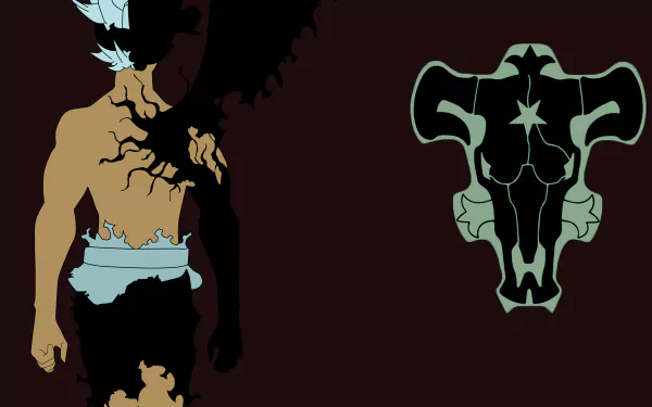 HD desktop wallpaper featuring Asta from the anime Black Clover, depicted with a dramatic dual-tone design.