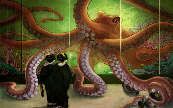 Artistic Oriental Octopus HD Wallpaper | Background Image