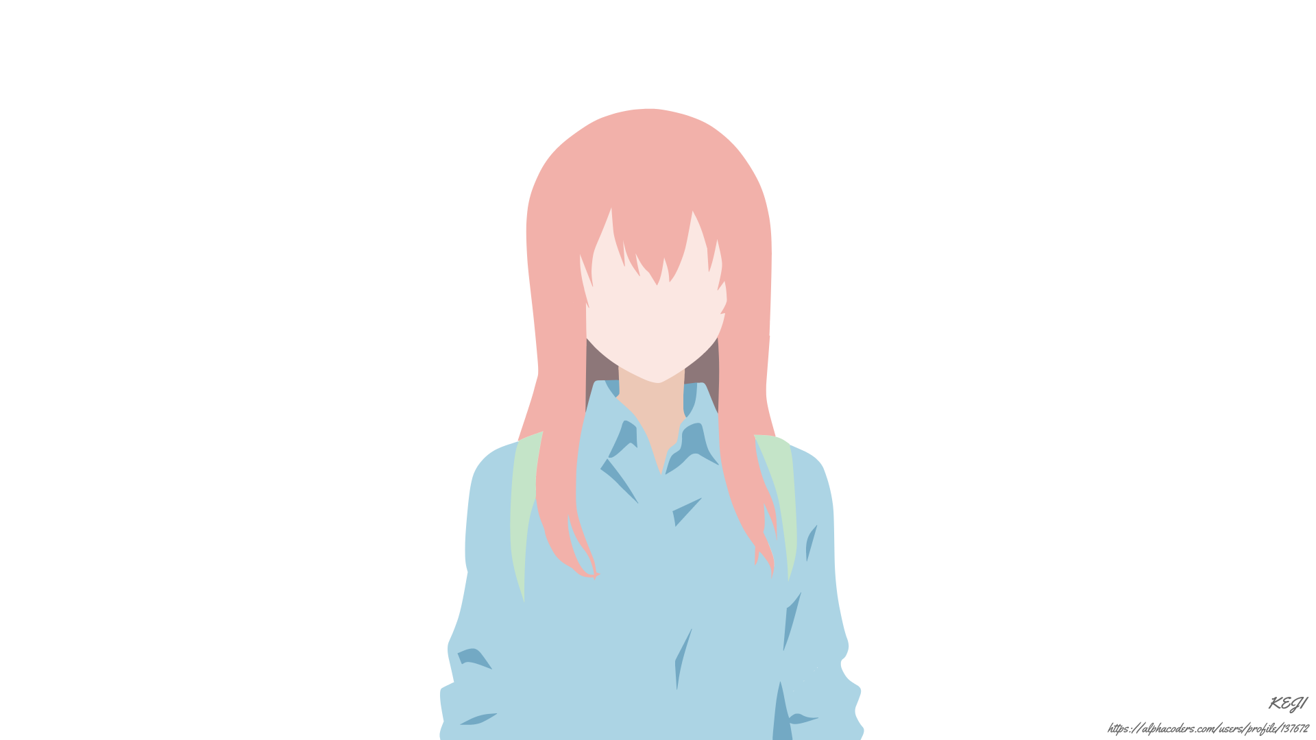 Minimalist anime-style 8K Ultra HD desktop wallpaper featuring Shouko Nishimiya with brown hair from A Silent Voice.