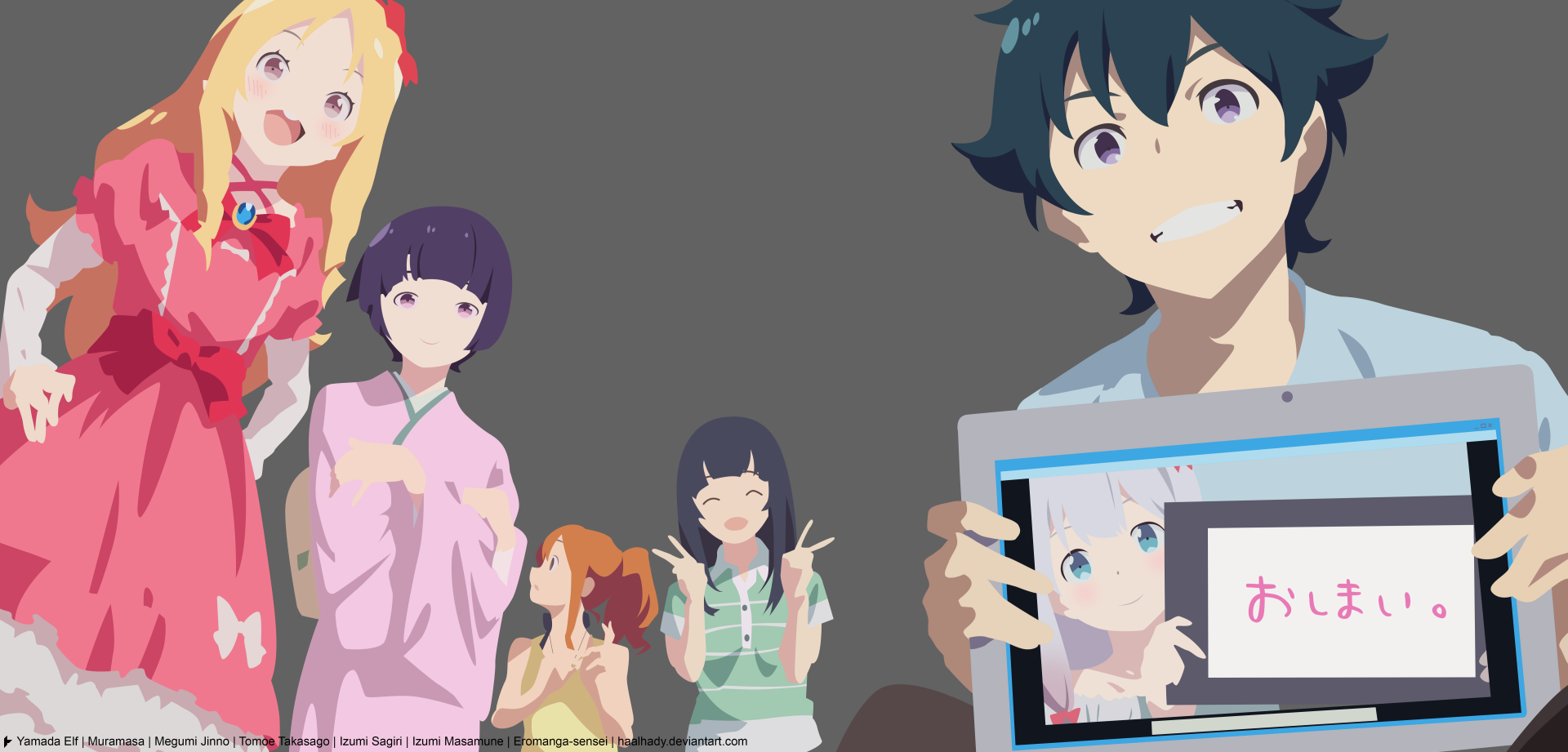 Download Tomoe Takasago Megumi Jinno Senju Muramasa Elf Yamada Masamune Izumi Sagiri Izumi Anime EroManga-Sensei 4k Ultra HD Wallpaper by Hadziq Alhady
