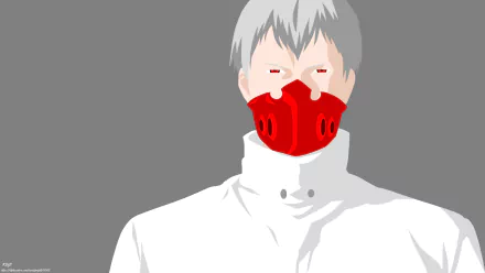 Tokyo Ghoul √A Tokyo Ghoul red eyes mask minimalist white hair Tatara (Tokyo Ghoul) Anime Tokyo Ghoul:re minimalist anime HD Desktop Wallpaper | Background Image