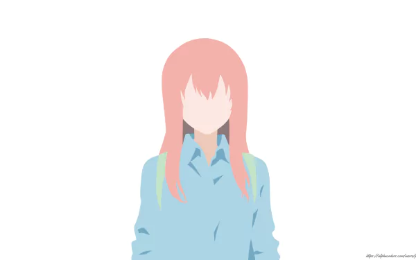 Minimalist anime-style 8K Ultra HD desktop wallpaper featuring Shouko Nishimiya with brown hair from A Silent Voice.