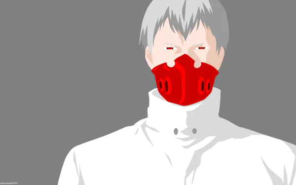 Tokyo Ghoul √A Tokyo Ghoul red eyes mask minimalist white hair Tatara (Tokyo Ghoul) Anime Tokyo Ghoul:re minimalist anime HD Desktop Wallpaper | Background Image