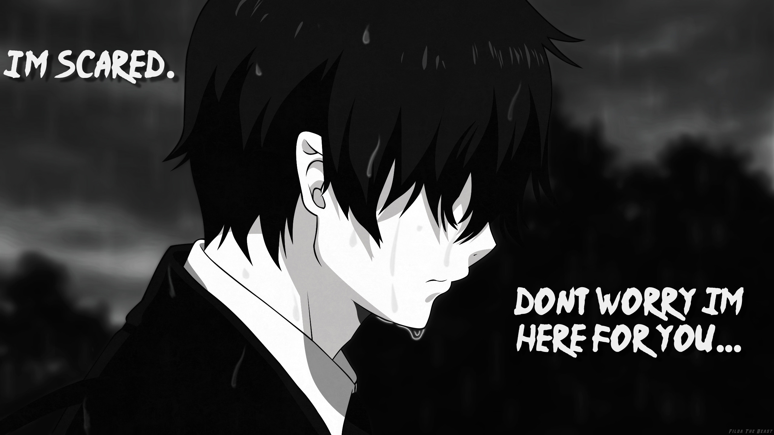 Sad Anime Wallpaper with quote by FildaTheBeast