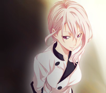 HD desktop wallpaper featuring Alice Nakiri from the anime Food Wars: Shokugeki no Soma with a soft, focused expression and light-colored hair.