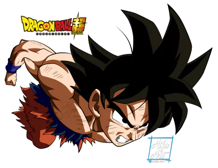HD PC desktop wallpaper featuring Goku from the anime Dragon Ball Z in an intense, action-ready pose with vibrant colors and dynamic shading.