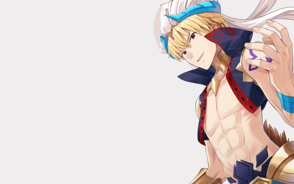 Anime Fate/Grand Order Fate Series Gilgamesh Blonde Red Eyes Smile HD Wallpaper | Background Image