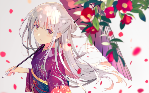 Anime Original Kimono Umbrella HD Wallpaper | Background Image