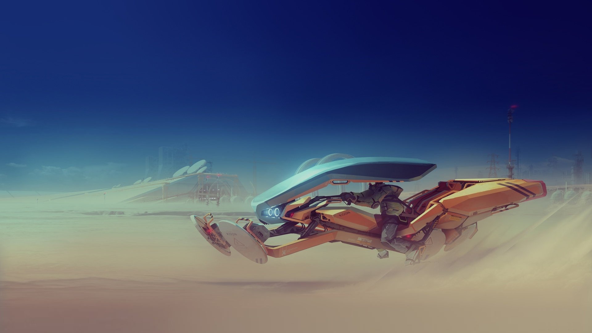 Futuristic Desert Racer: HD Sci-Fi Vehicle Wallpaper by Ivan Tantsiura ...