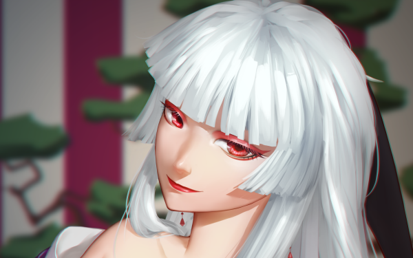 Anime Kyousogiga Red Eyes White Hair HD Wallpaper | Background Image