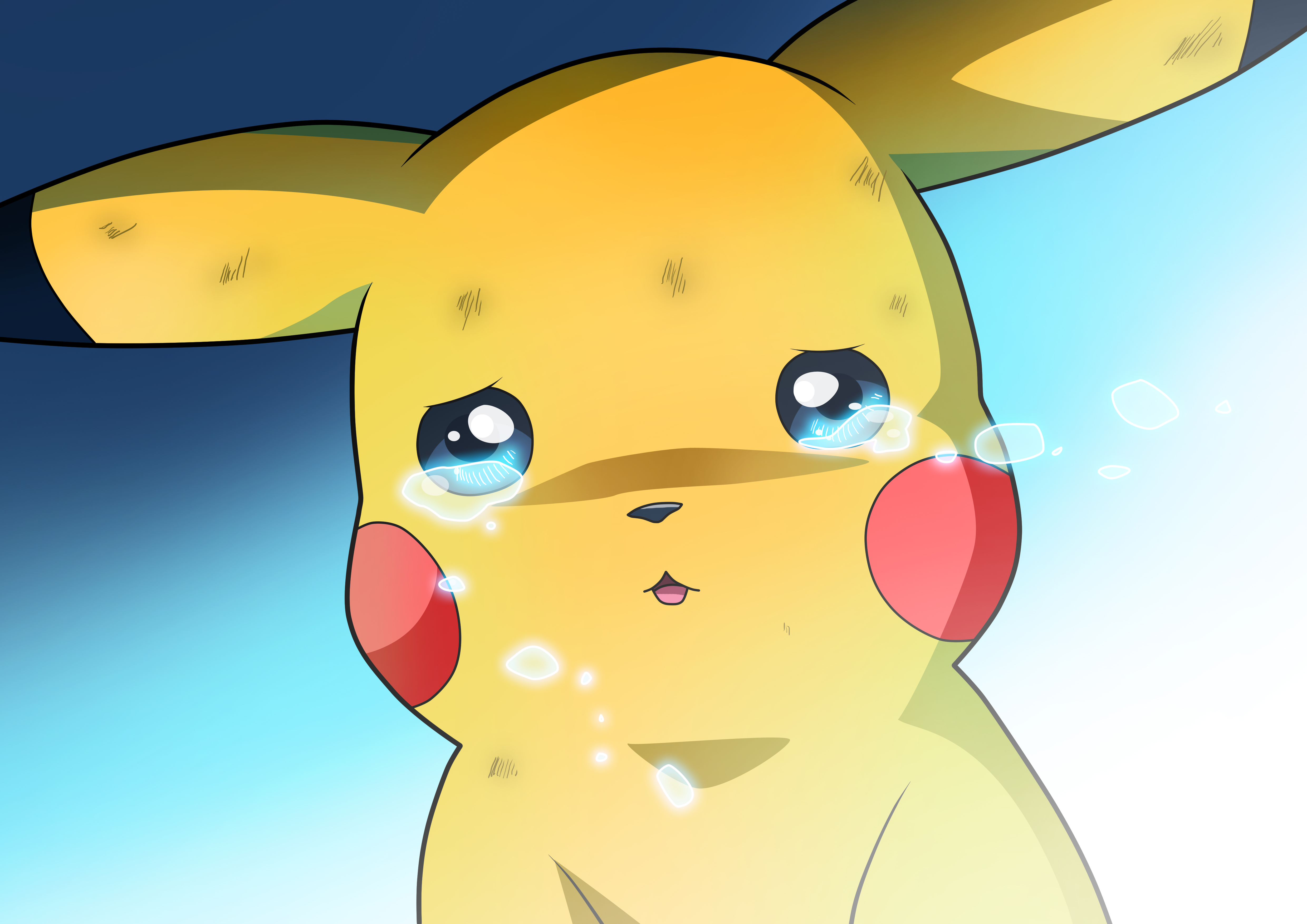 Crying Pikachu by Tom Skender