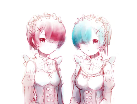 Ram (Re:ZERO) Rem (Re:ZERO) Anime Re:Zero - Starting Life in Another World HD Desktop Wallpaper | Background Image