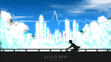 bicycle cloud Anime Original HD Desktop Wallpaper | Background Image