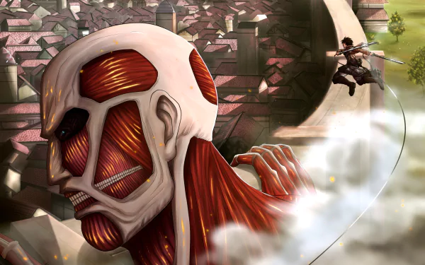 Eren Yeager Colossal Titan Anime Attack on Titan HD Desktop Wallpaper | Background Image