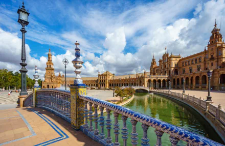 Seville man made Plaza de España HD Desktop Wallpaper | Background Image