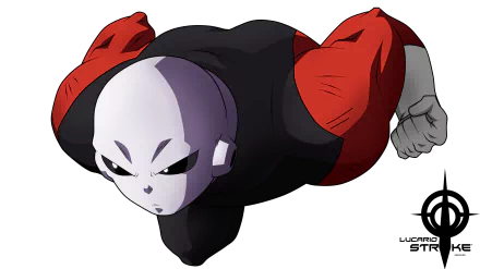 HD PC desktop wallpaper featuring Jiren from Dragon Ball Super in an intense action pose against a transparent background.