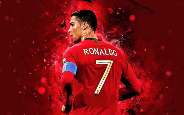 Cristiano Ronaldo playing soccer in a dynamic HD desktop wallpaper background.