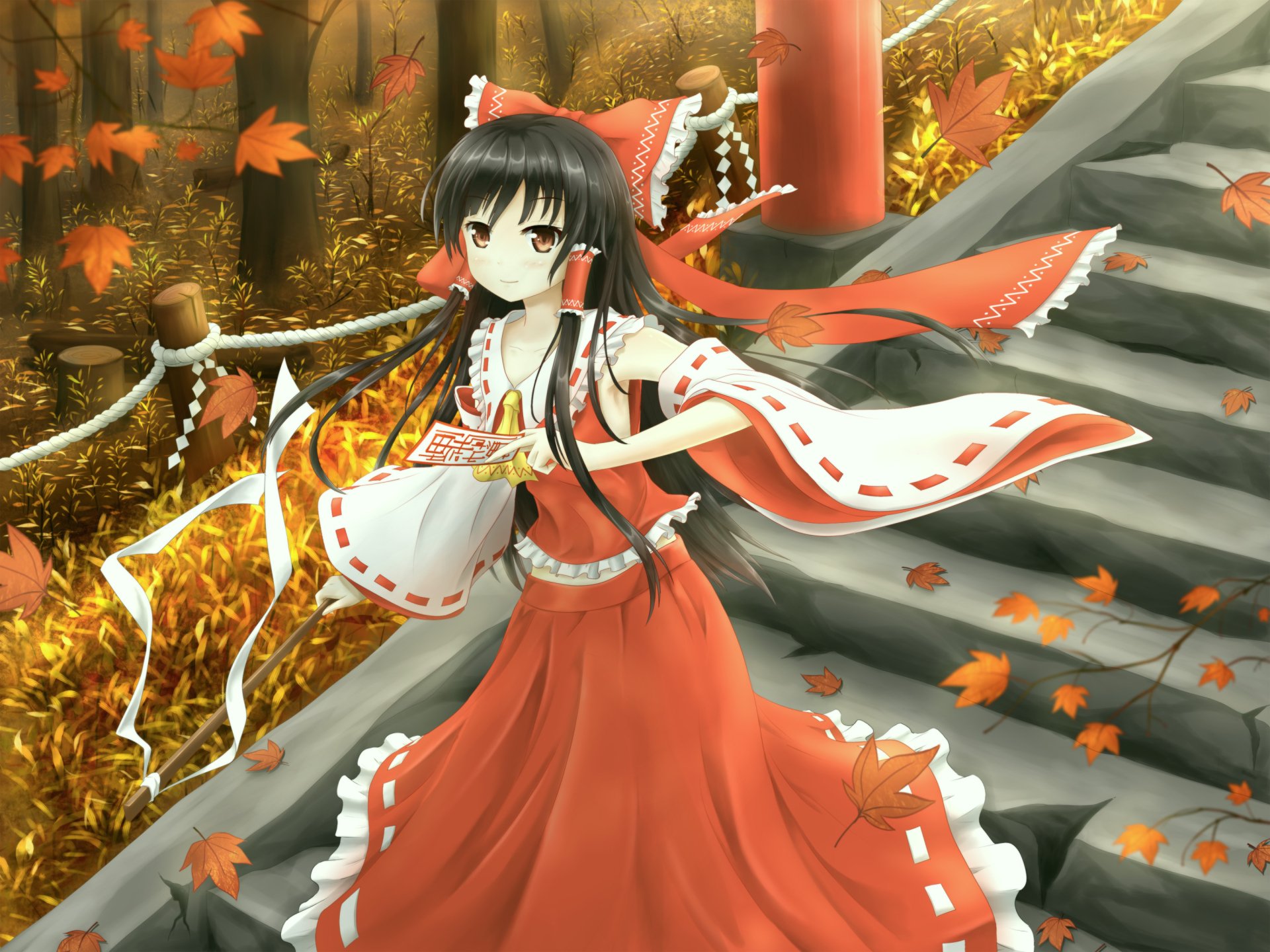 Download Reimu Hakurei Anime Touhou HD Wallpaper by asakuraShinji