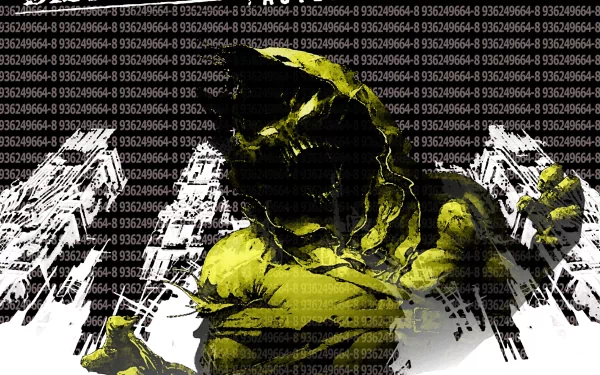 A striking HD desktop wallpaper featuring artwork inspired by the band Disturbed, showcasing a powerful figure amid a gritty urban backdrop, reflecting themes of asylum and intensity in music.