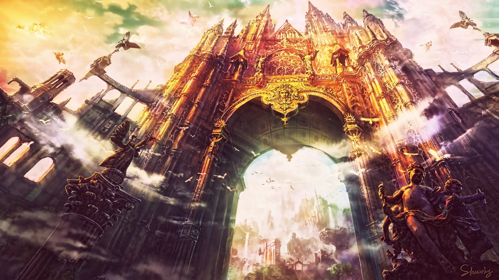 Download Fantasy Building 4k Ultra HD Wallpaper by Shuxing Li