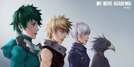 Fumikage Tokoyami Shoto Todoroki Katsuki Bakugou Izuku Midoriya Anime My Hero Academia HD Desktop Wallpaper | Background Image