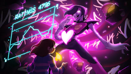 Frisk (Undertale) Mettaton (Undertale) video game Undertale HD Desktop Wallpaper | Background Image
