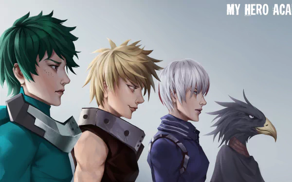 Fumikage Tokoyami Shoto Todoroki Katsuki Bakugou Izuku Midoriya Anime My Hero Academia HD Desktop Wallpaper | Background Image