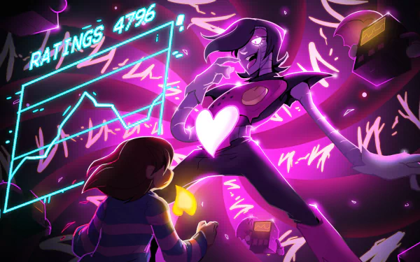 Frisk (Undertale) Mettaton (Undertale) video game Undertale HD Desktop Wallpaper | Background Image