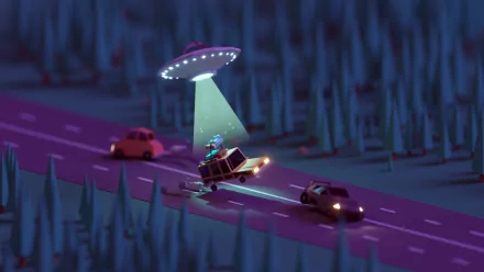abduction car Sci Fi UFO HD Desktop Wallpaper | Background Image