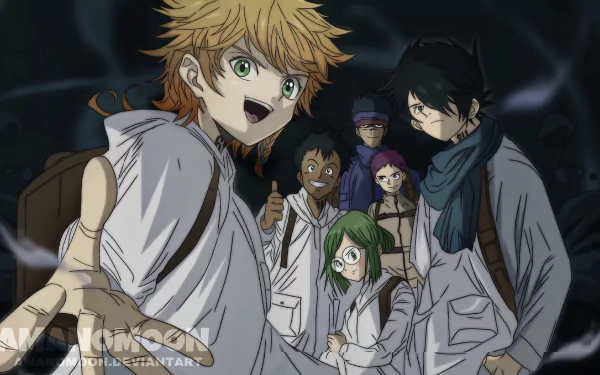 Don (The Promised Neverland) Gilda (The Promised Neverland) Ray (The Promised Neverland) Emma (The Promised Neverland) Anime The Promised Neverland HD Desktop Wallpaper | Background Image