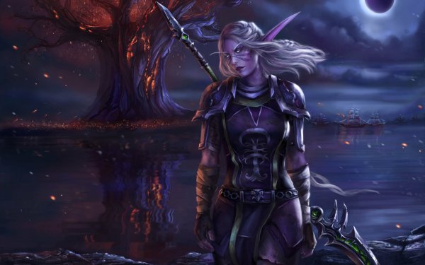 Fantasy Women Warrior Woman Warrior Night Blonde Elf HD Wallpaper | Background Image