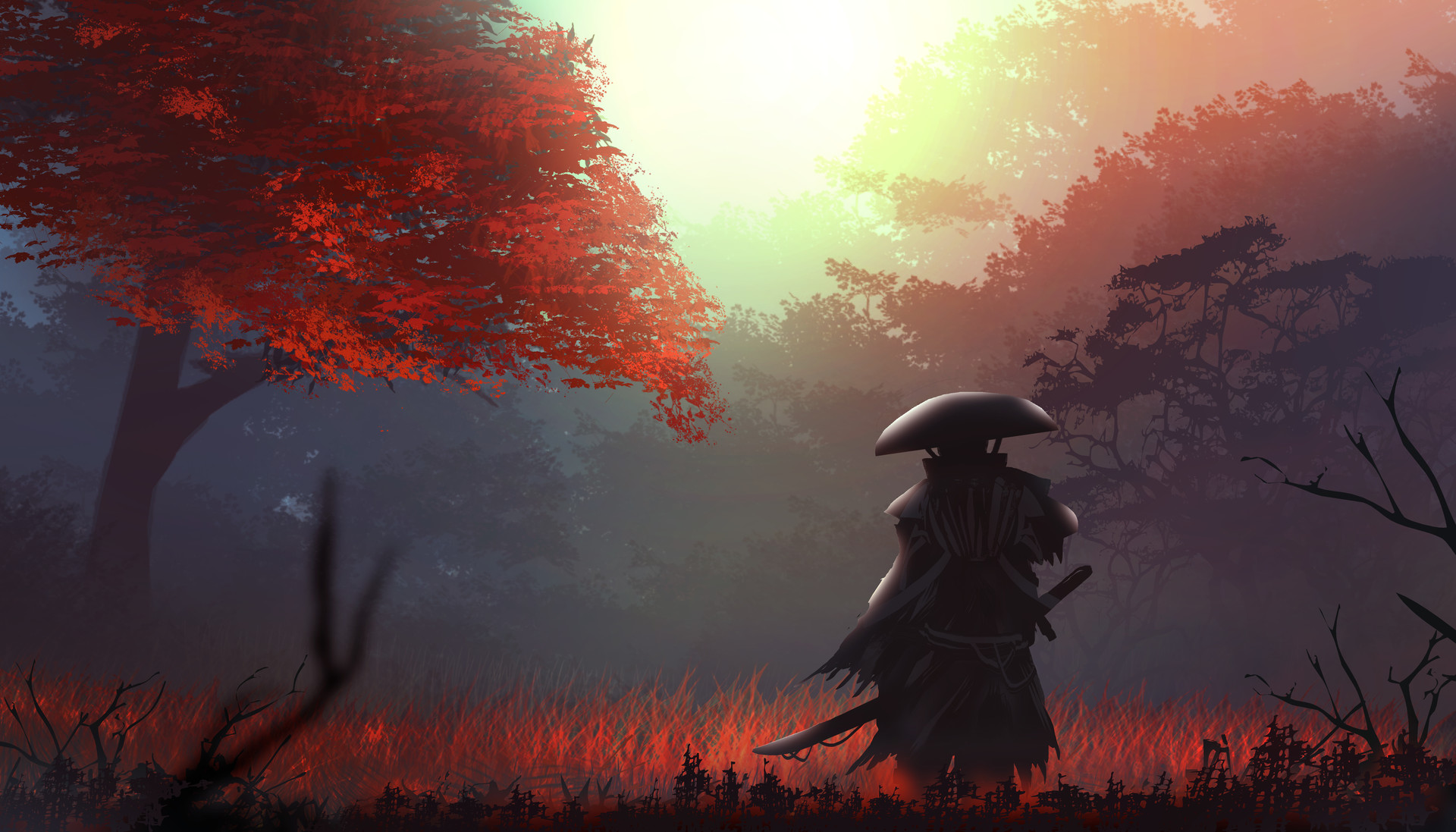 Samurai in Autumn HD Wallpaper | Background Image ...