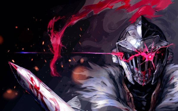 Anime Goblin Slayer Helmet Blood HD Wallpaper | Background Image