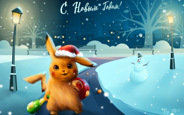 Anime Pokémon Pikachu Santa Hat HD Wallpaper | Background Image
