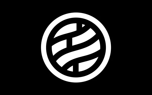 White circular symbol of curved stripe shapes, Boruto/Naruto anime emblem on black, 8K Ultra HD PC desktop wallpaper and background