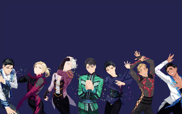 Jean-Jacques Leroy Phichit Chulanont Christophe Giacometti Victor Nikiforov Yuuri Katsuki Otabek Altin Yuri Plisetsky Anime Yuri!!! on ICE HD Desktop Wallpaper | Background Image