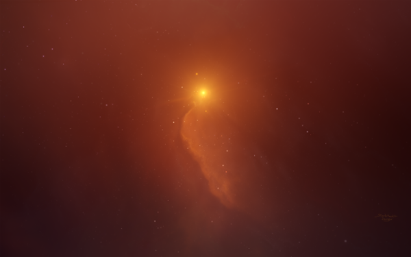 Science-Fiction Nebel Weltraum orange Kosmeen Licht HD Wallpaper | Hintergrund