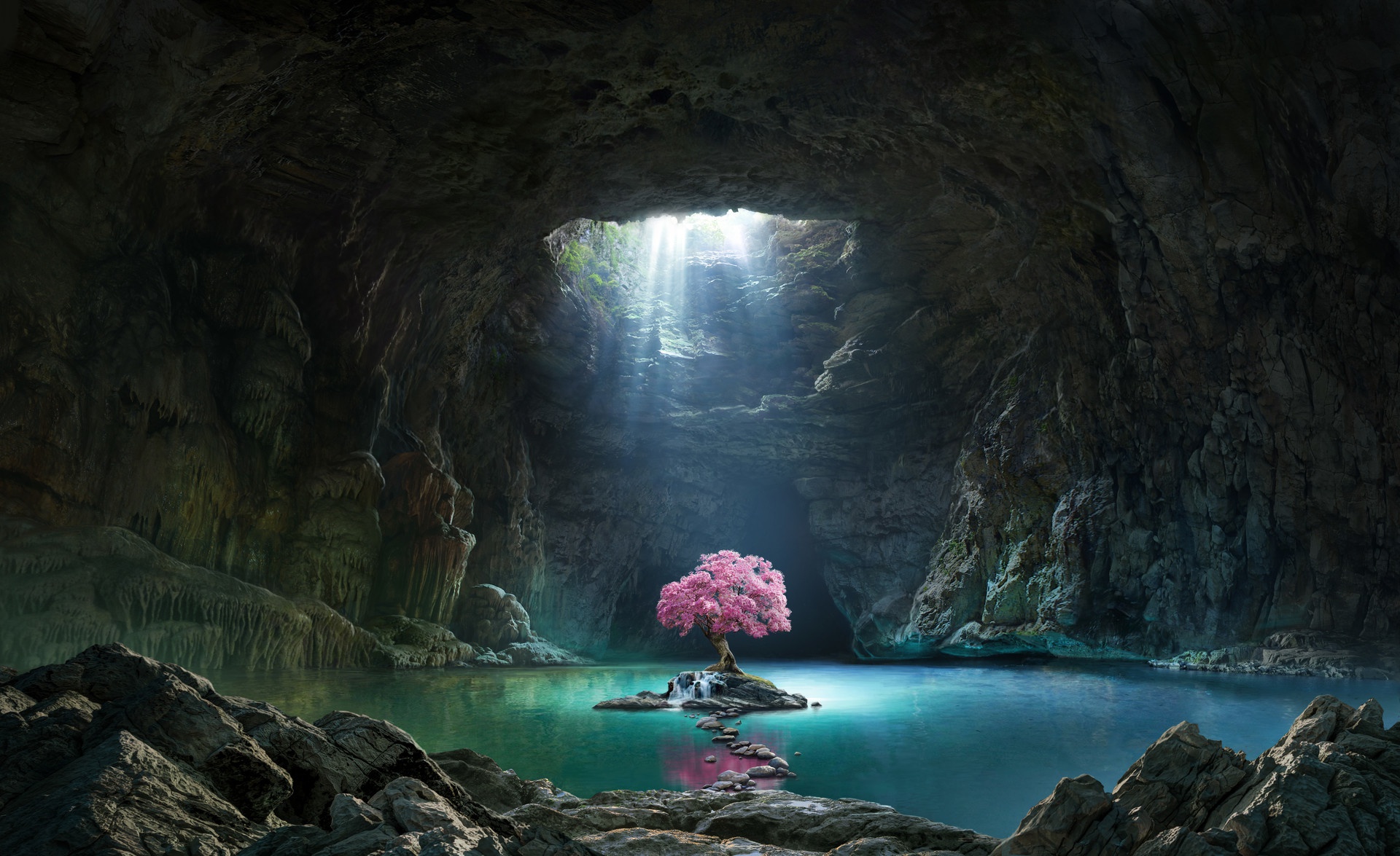 Download Sunbeam Nature Cave Tree Photography Manipulation HD Wallpaper   979763 