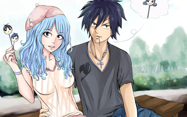 Juvia Lockser Gray Fullbuster Anime Fairy Tail HD Desktop Wallpaper | Background Image