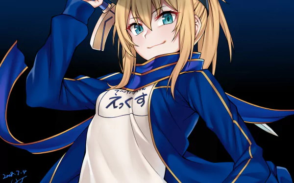HD PC wallpaper featuring Mysterious Heroine X from the anime Fate/Grand Order, showcasing her confident pose and detailed outfit against a dark background.