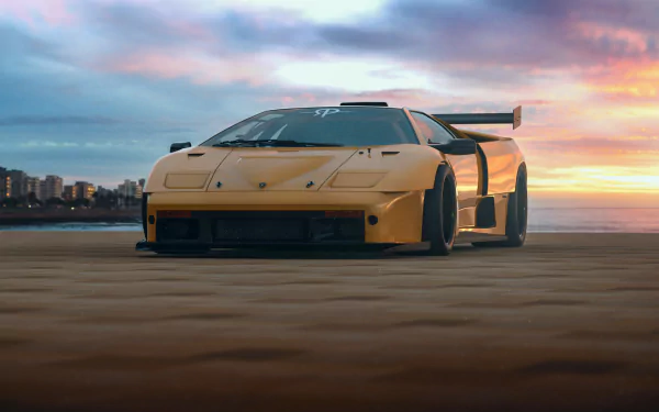 supercar yellow car car Lamborghini Lamborghini Diablo GTR vehicle Lamborghini Diablo HD Desktop Wallpaper | Background Image